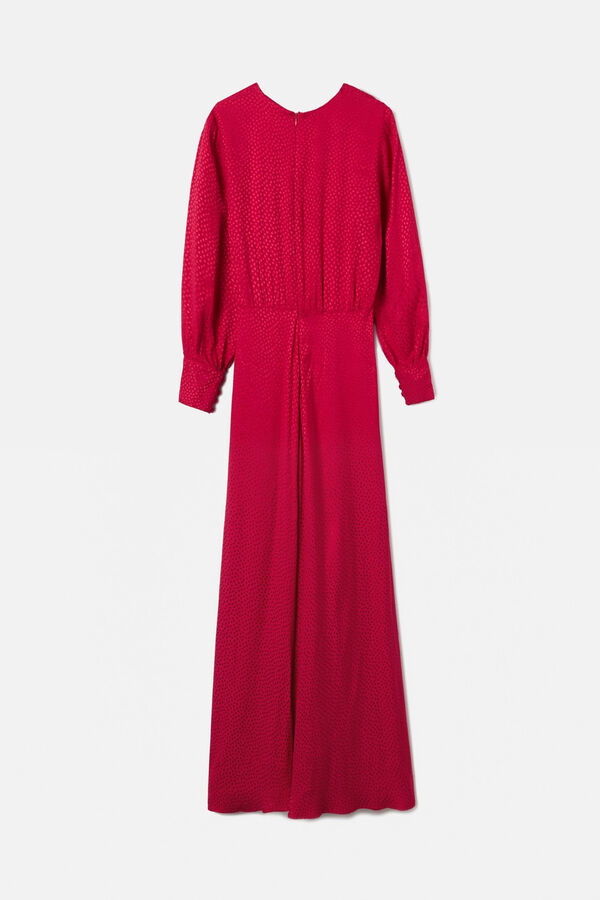 Silbon Vestido longo em jacquard com nó Vermelho