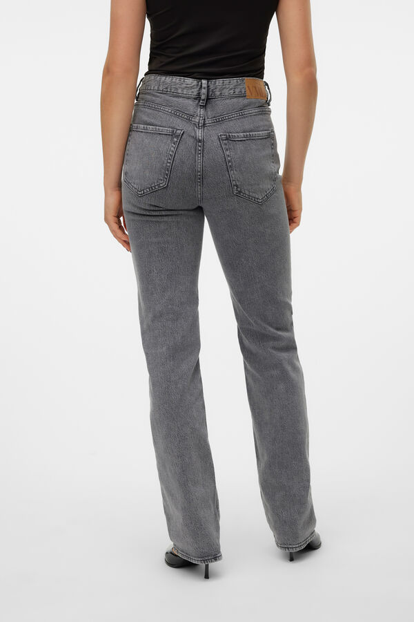 Vero Moda Calça jeans reta de cintura alta Cinzento