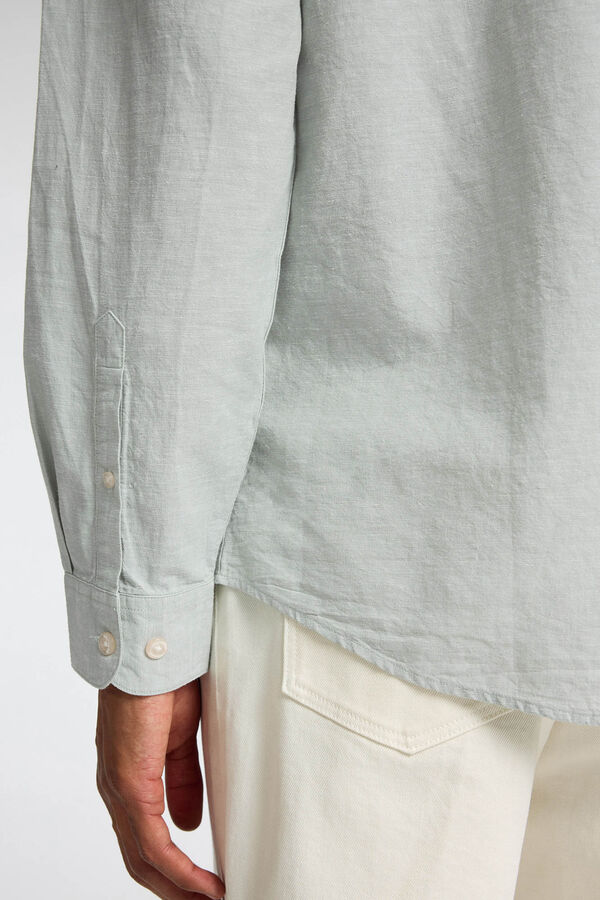 Selected Camisa de linho slim fit Verde