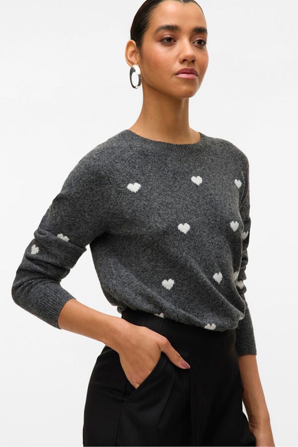Vero Moda Camisola de gola redonda Cinzento