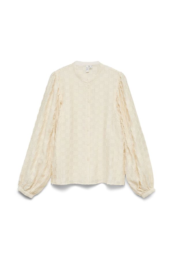 Vero Moda Camisa de manga larga com textura Tostado