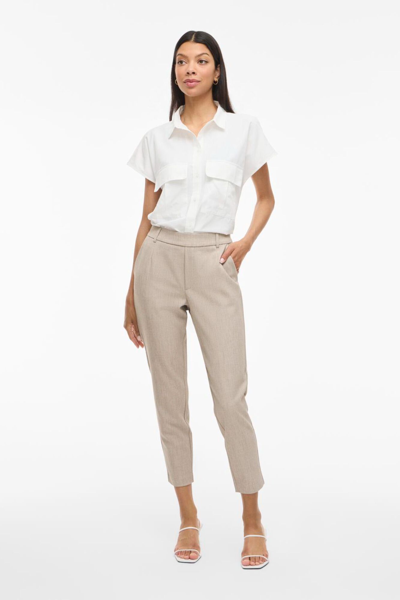 Vila Cal&ccedil;a de vestir comprida tornozelo em viscose