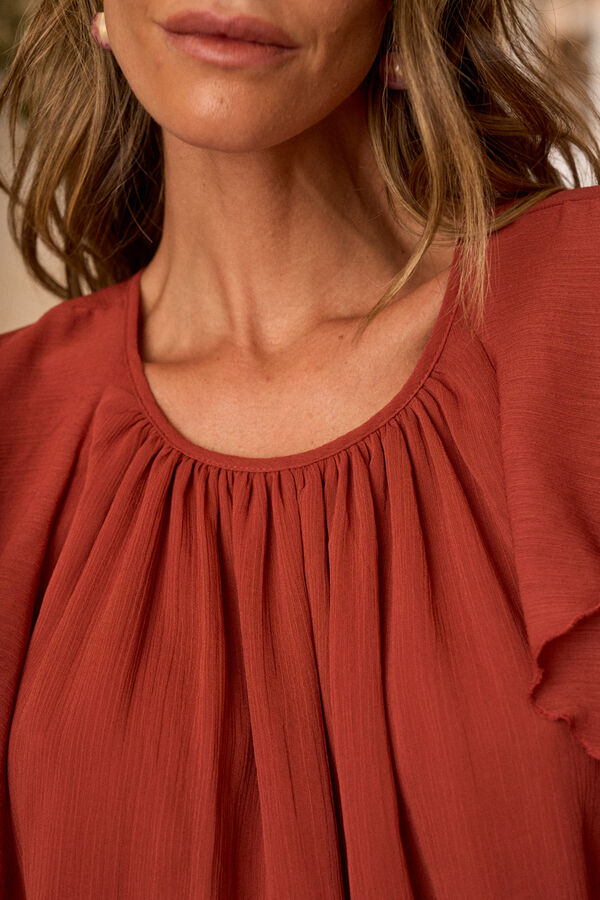 Pol&iacute;n Et Moi Inaya ruffle blouse Orange