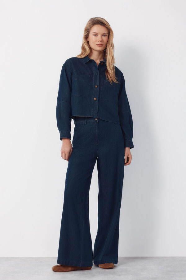 Cortefiel Jean Palazzo Soft Azul