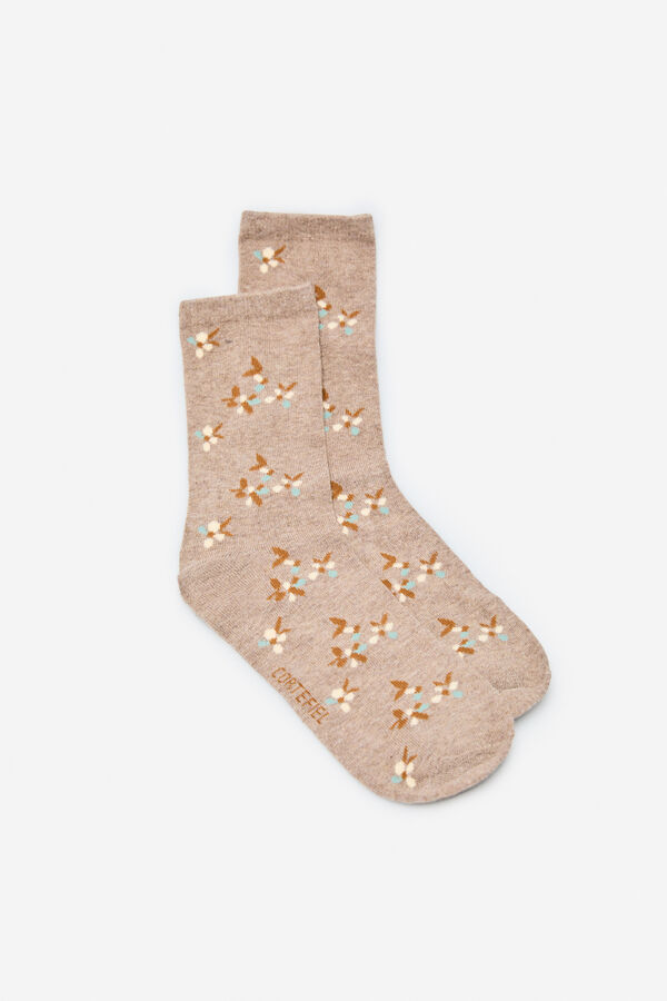 Cortefiel  pinkies flower socks  Nude