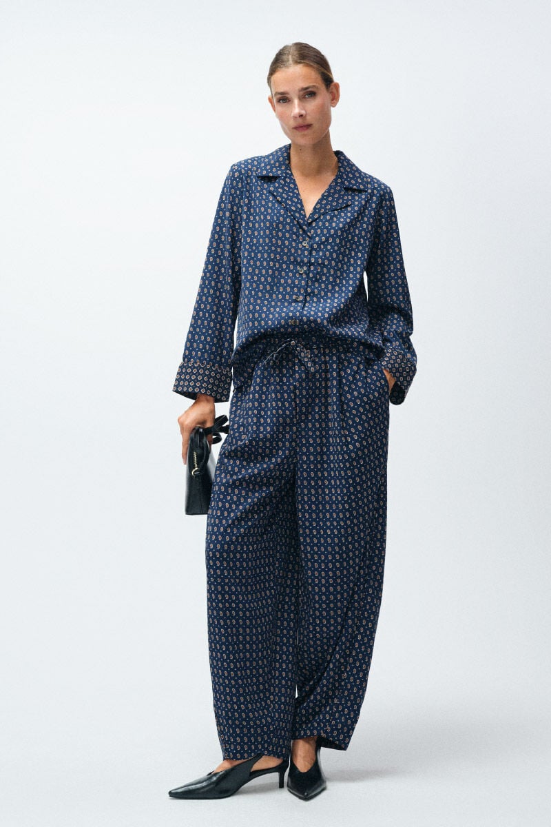 Cortefiel Printed fluid trousers