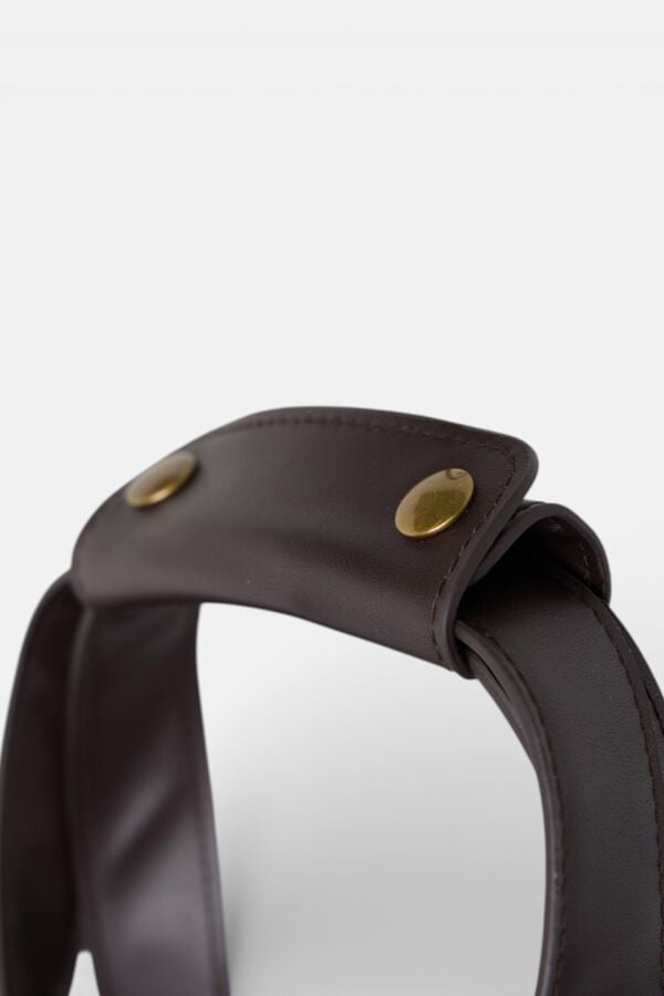 Silbon Travel leather detail bag Navy