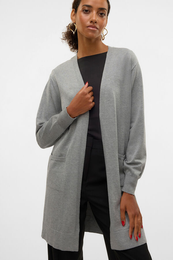 Vero Moda Cardigan midi aberto Cinzento