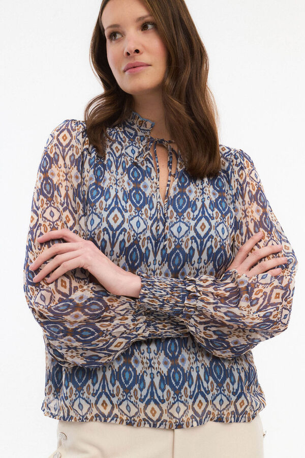 Vila Printed long-sleeved blouse Cinzento