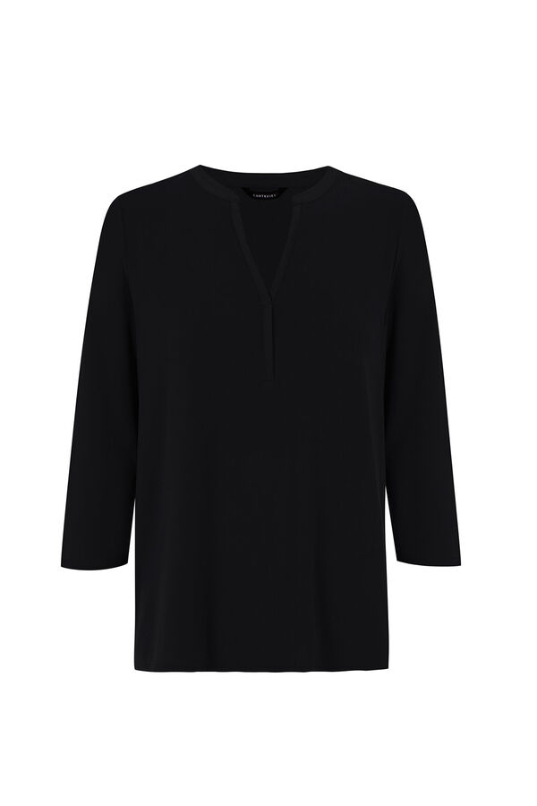 Cortefiel Henley T-shirt Black