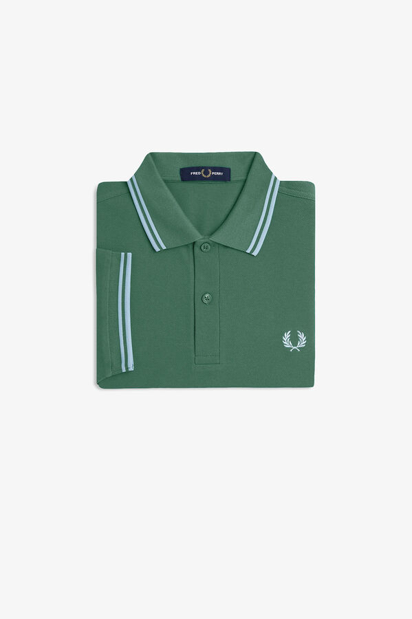 Fred Perry Polo piqué masculina de manga curta Verde