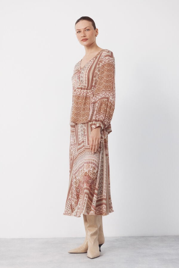 Cortefiel Printed blouse Printed purple