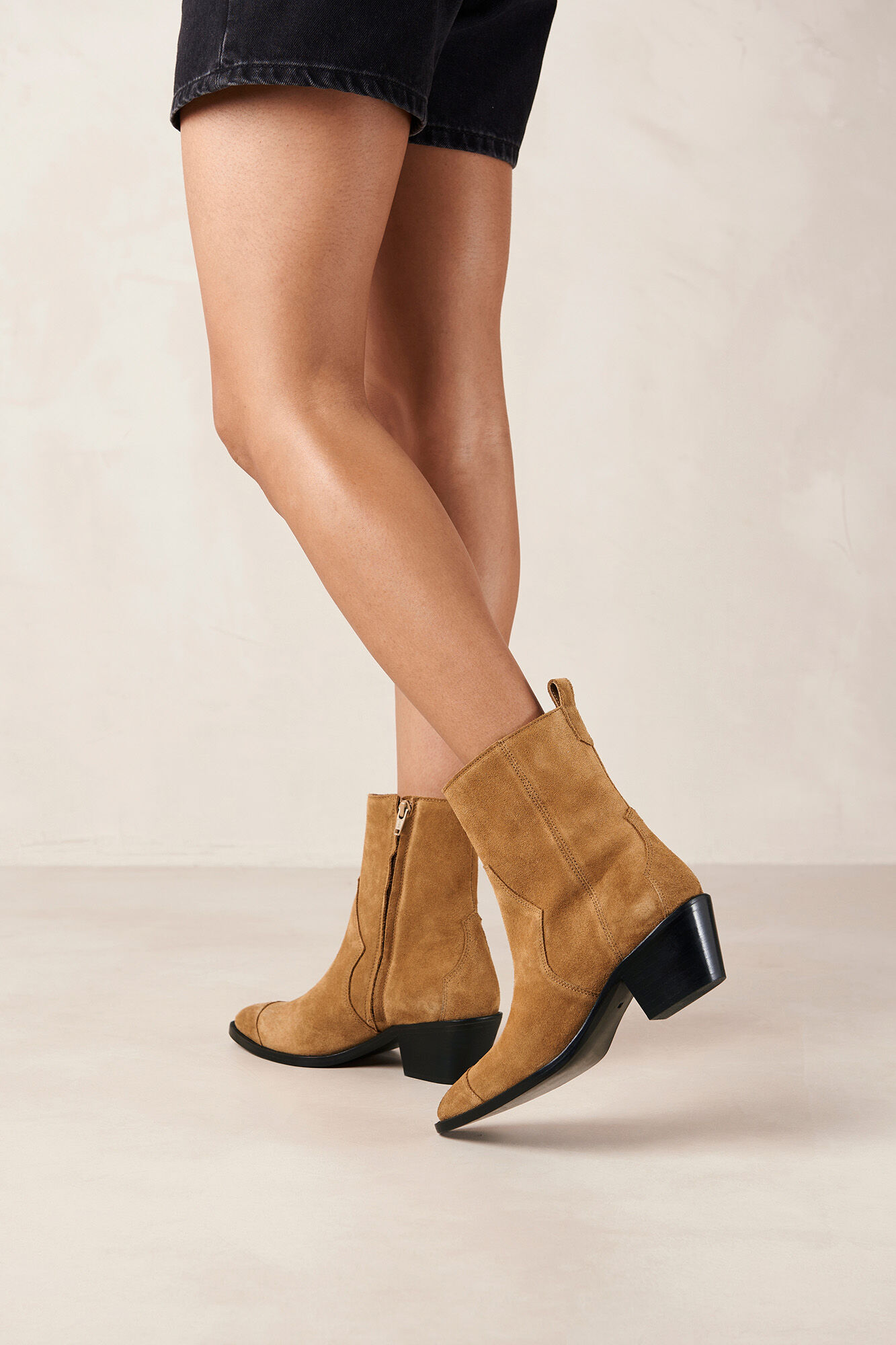 Western suede ankle boots cheap