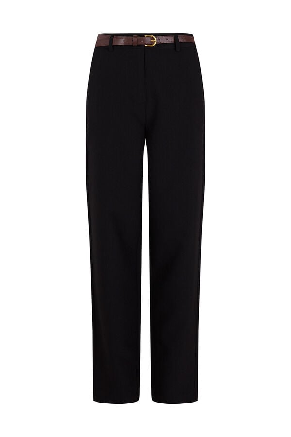 Cortefiel Women's tailored trousers with belt Black