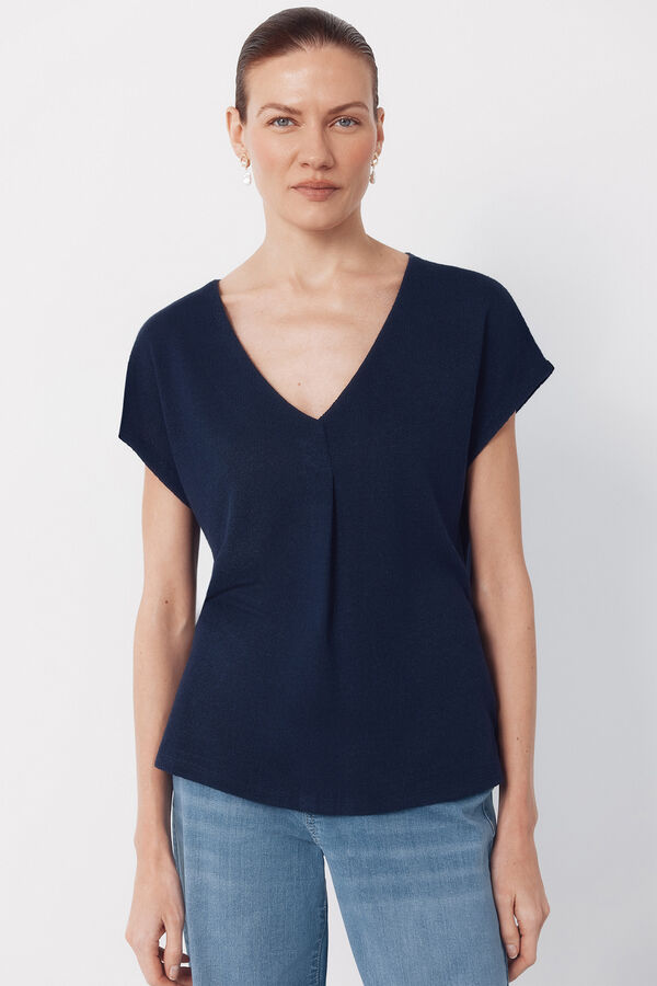Cortefiel T-shirt with a rustic look Navy