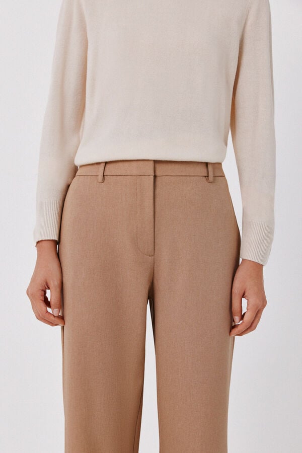 Cortefiel Women's tailored trousers Beige