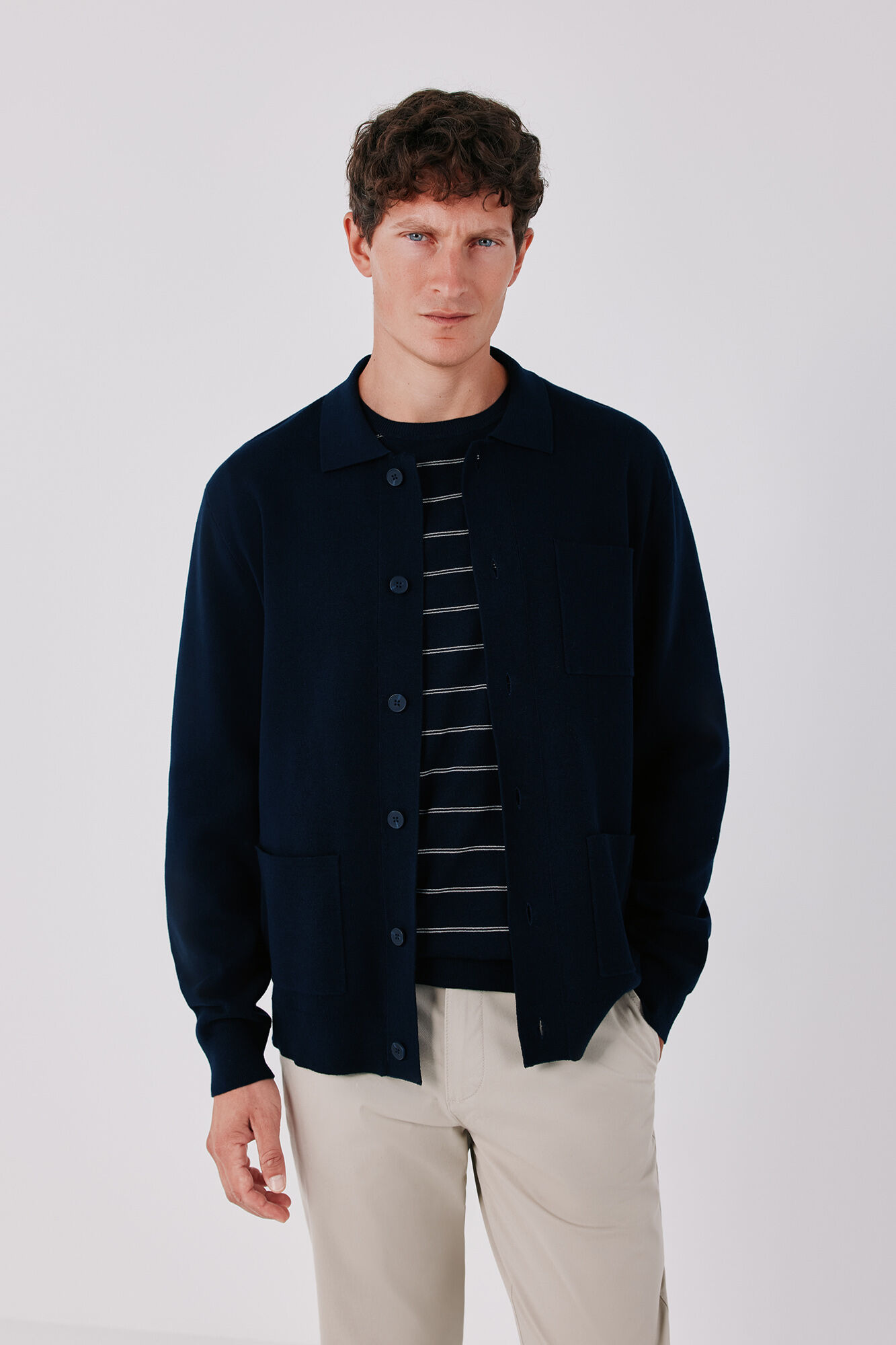Cortefiel Cotton knit overshirt jumper
