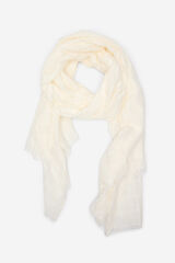 Cortefiel Lurex textured scarf Ivory