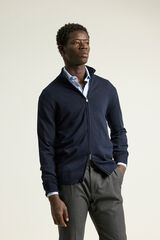 PuroEGO Chaqueta cremallera punto Azul marino