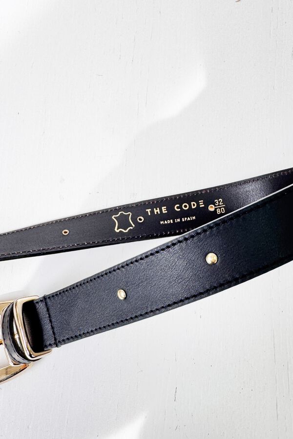 The Code Cinto de pele com tachas Preto