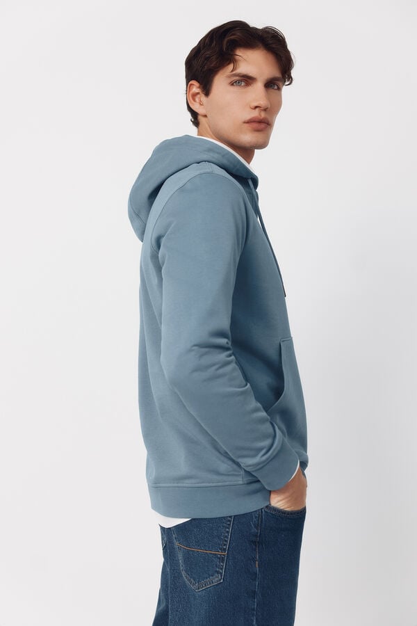 Cortefiel Sweatshirt with hood Blue