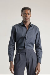 PuroEGO Camisa social de popeline de regular fit Azul