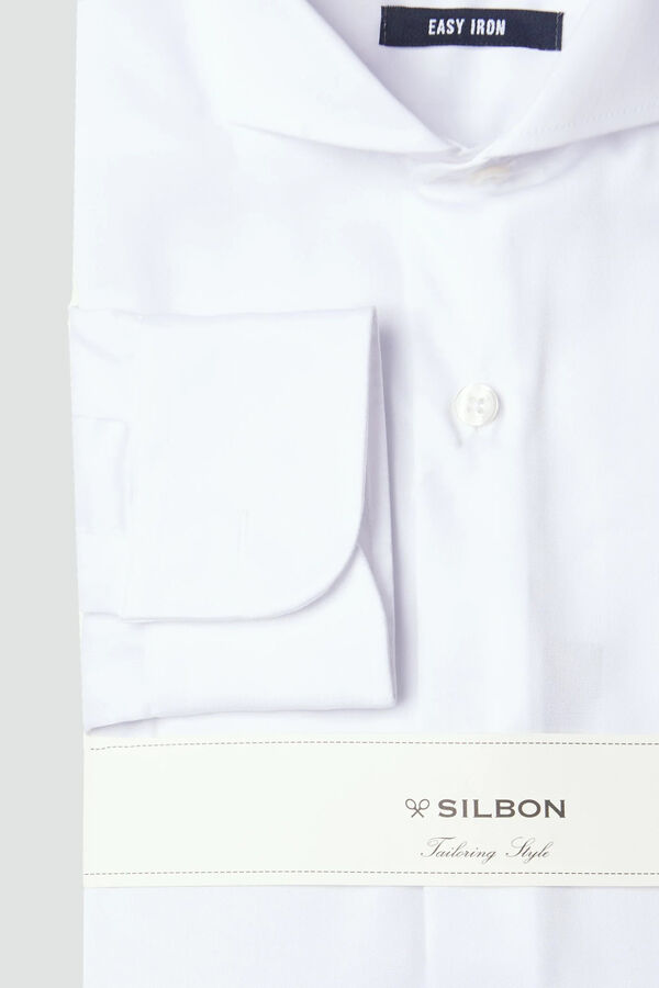 Cortefiel Camisa vestir puño simple easy iron Blanco