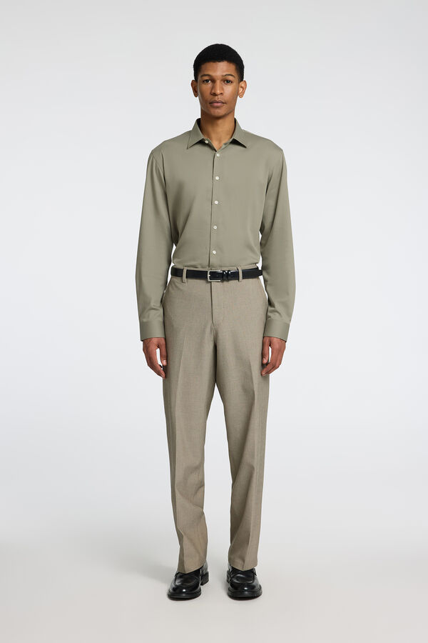 Selected Camisa social slim fit Cinzento