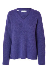 Cortefiel Camisola com gola em V confeccionada em lã e alpaca. Corte Regular Fit. Roxo