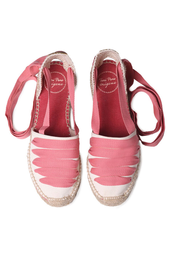 Cortefiel Camping espadrilles with ties Coral