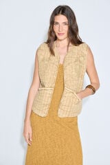 Slowlove Colete acolchoado estampado Tostado