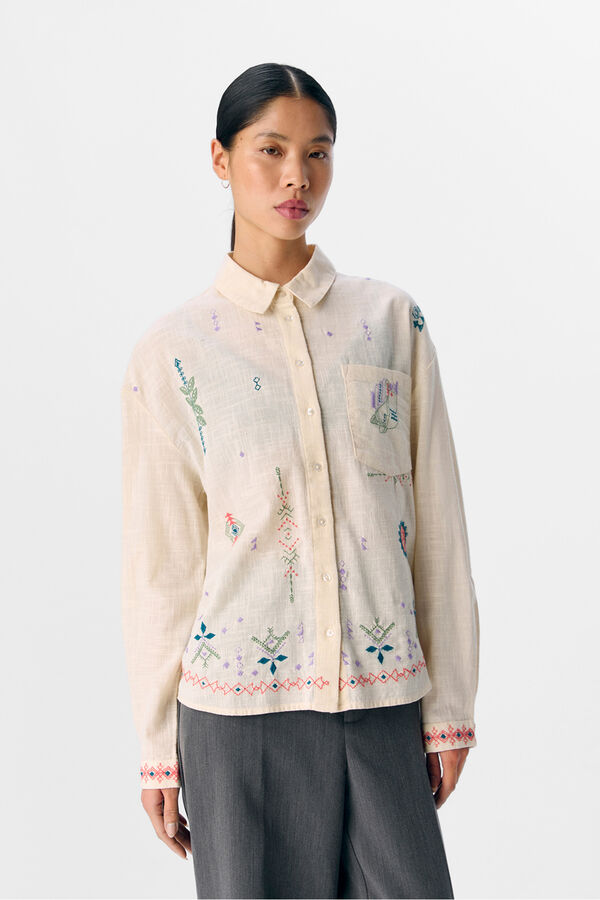 Object Camisa bordada Cinzento