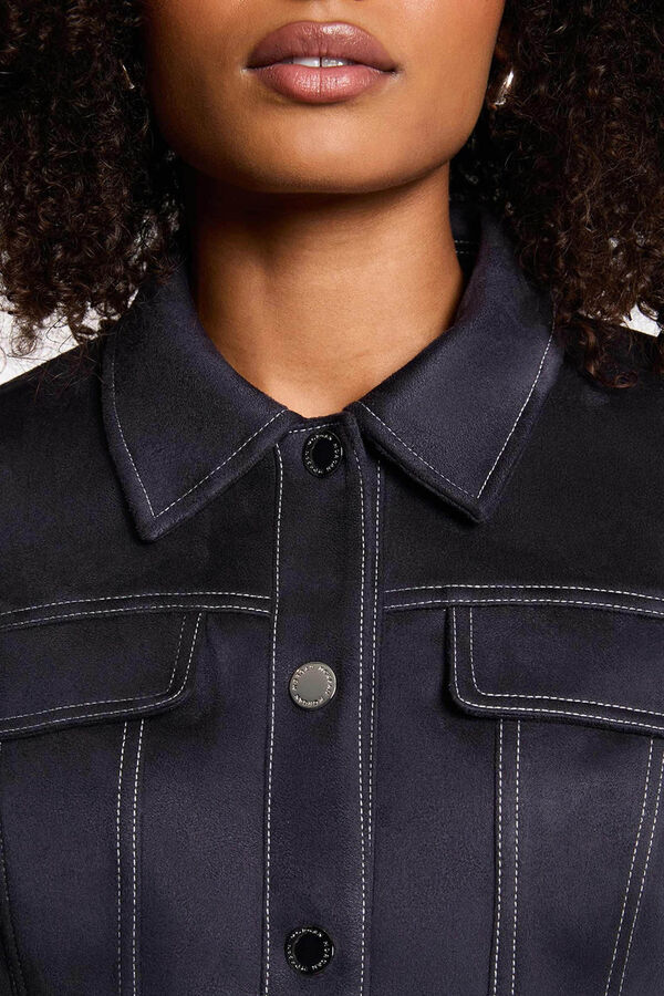 Morgan Suede short jacket Navy