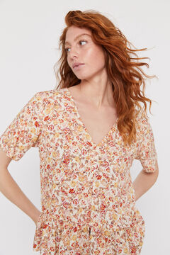 Cortefiel Button-up blouse Red