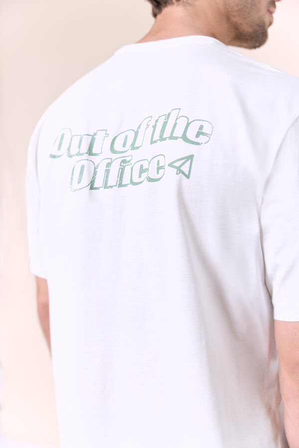 OOTO T-shirt com logo &agrave; frente e atr&aacute;s Branco