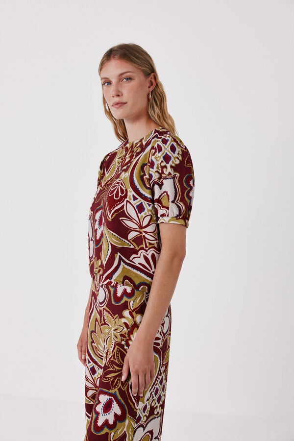 Cortefiel Blusa estampada Multicolor