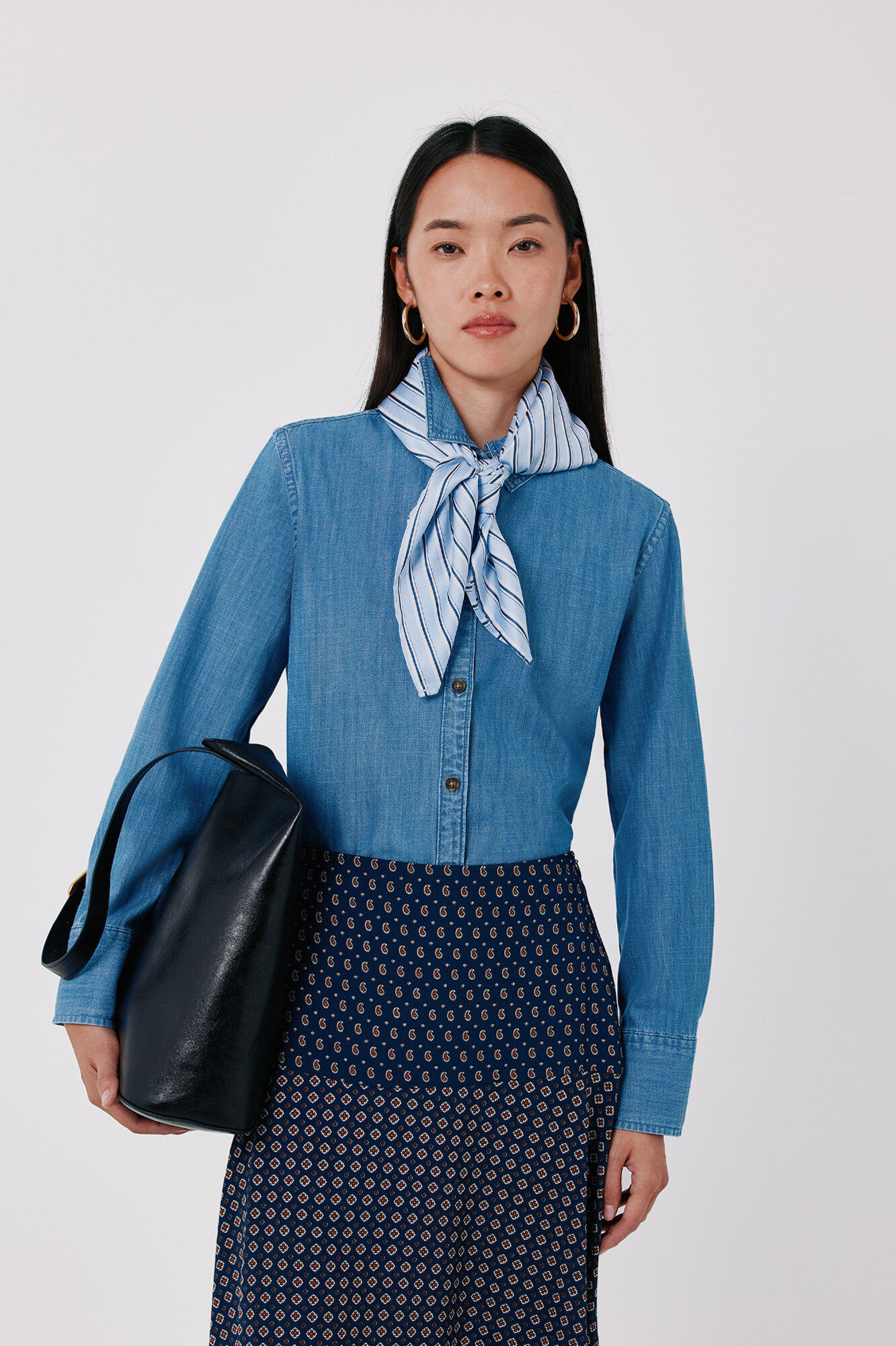 Cortefiel Denim shirt scarf