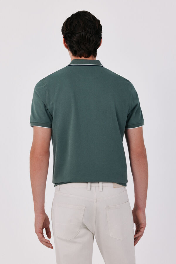Cortefiel Piqu&eacute; polo shirt Kaki