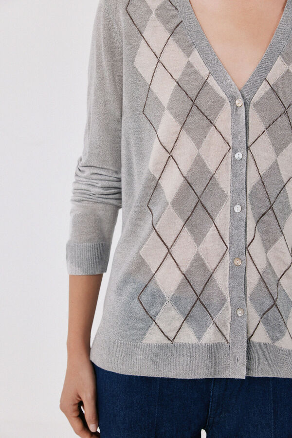 Cortefiel V-neck jacket Grey
