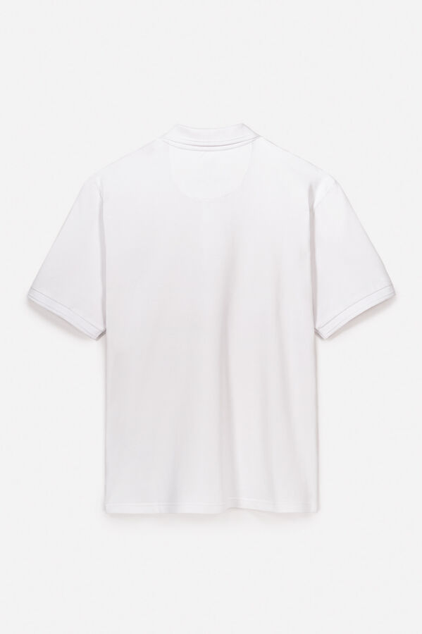 OOTO Polo piqué lavado bordado de avião Branco
