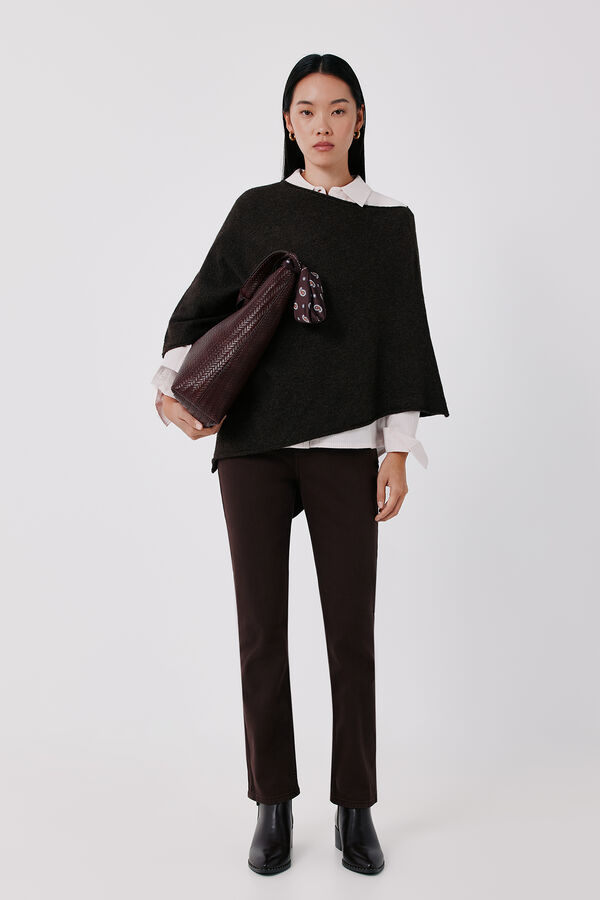 Cortefiel Soft touch poncho Dark brown