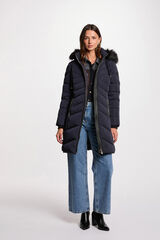 Morgan Sobretudo longo acolchoado com capuz Azul