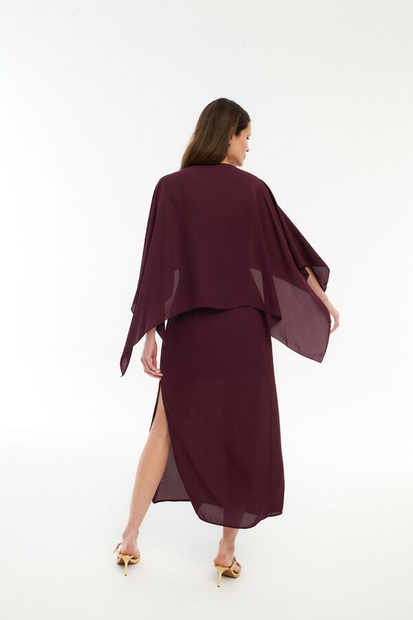 Vila Vestido de chiffon com capa Granada