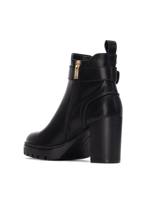 XTI Botins de salto estilo Chelsea Preto