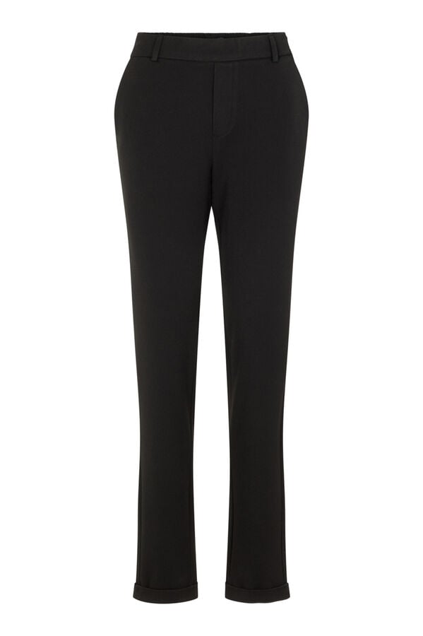 Cortefiel Women's long straight trousers Black