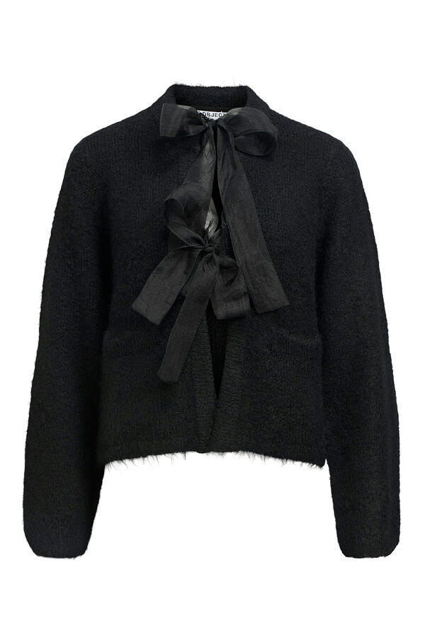 Object Cardigan de malha com la&ccedil;os Preto