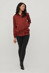 Cortefiel Flowy satin shirt Red