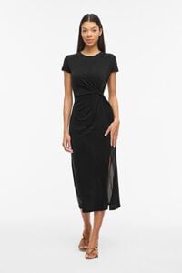Vila Vestido midi de manga curta em modal
