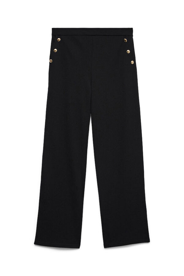 Vero Moda Calça comprida com detalhe de botão  Preto