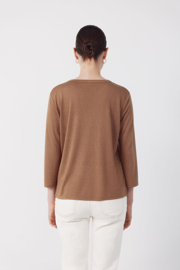 Cortefiel T-shirt with pockets Beige